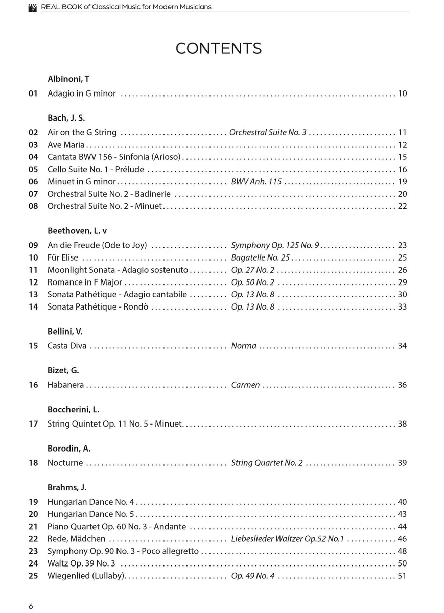 Real book of classical music for modern musicians. Ediz. italiana e inglese