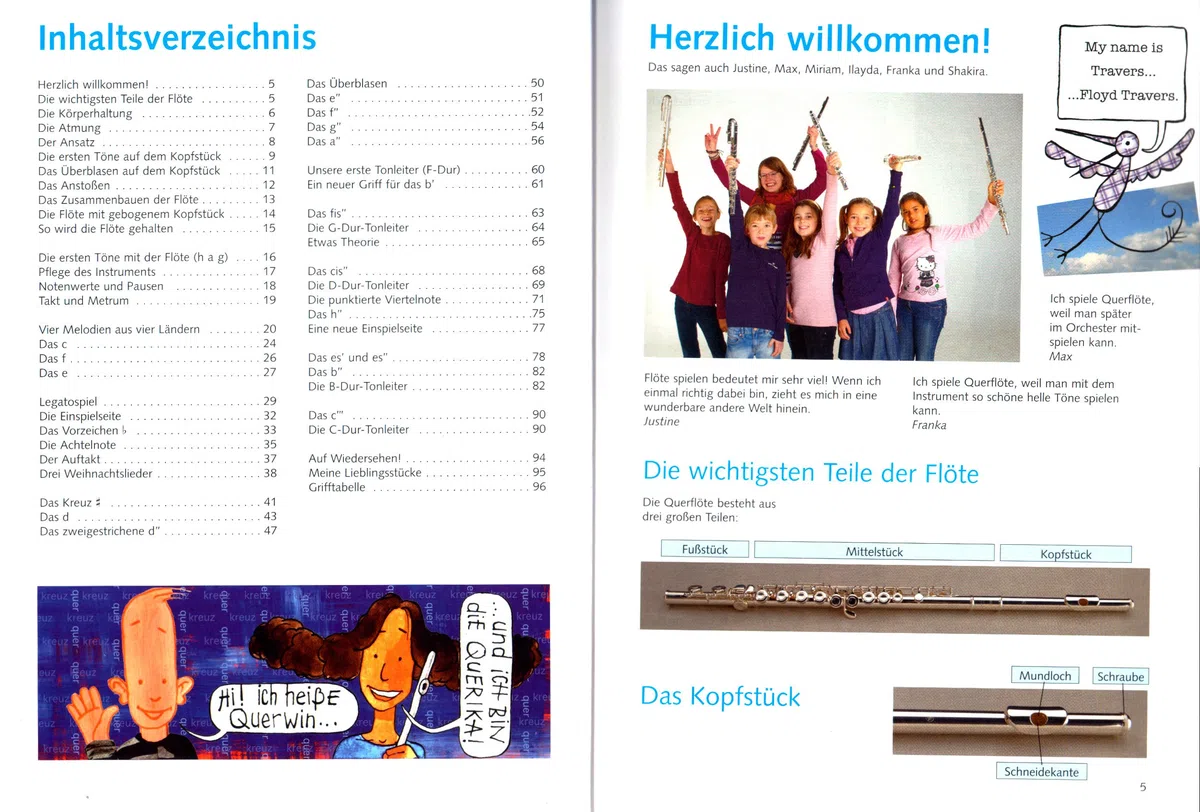 L'allegro flauto traverso Band 1 – Scuola flauto traverso per l'insegnamento singolo e di gruppo di Gefion Landgraf – con audio online e clip per spartiti