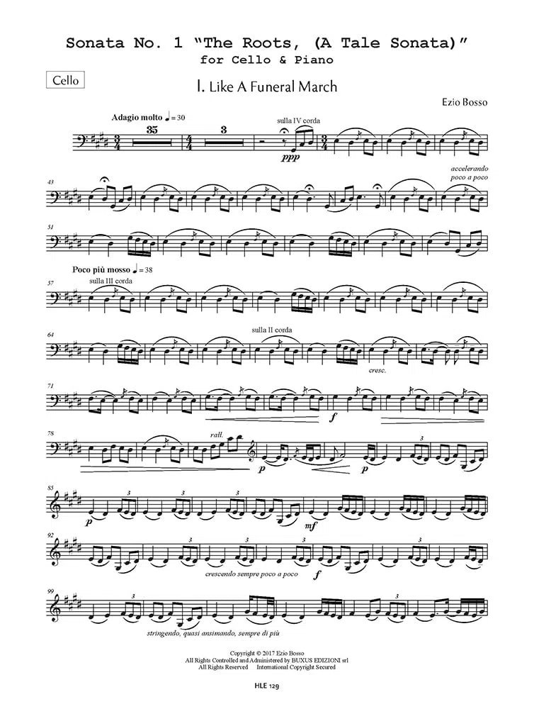Sonata No. 1 "The Roots, (A Tale Sonata)" for Cello & Piano