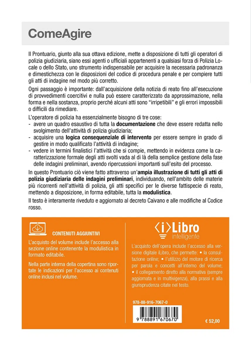 Prontuario di Polizia Giudiziaria - Guida pratica per le attività di indagine e la redazione degli atti