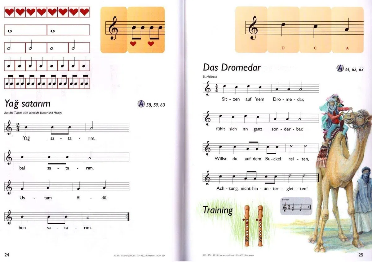Corso per flauto dolce soprano volume 1 di Daniel Hellbach edizione migliorata con 2 CD e graffetta per spartiti a forma di cuore (versione in lingua italiana non garantita)