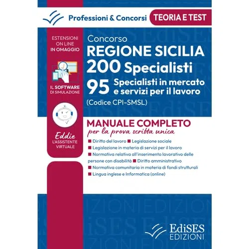 Concorso 95 Specialisti mercato e servizi lavoro Regione Sicilia: Teoria e test per la prova scritta unica