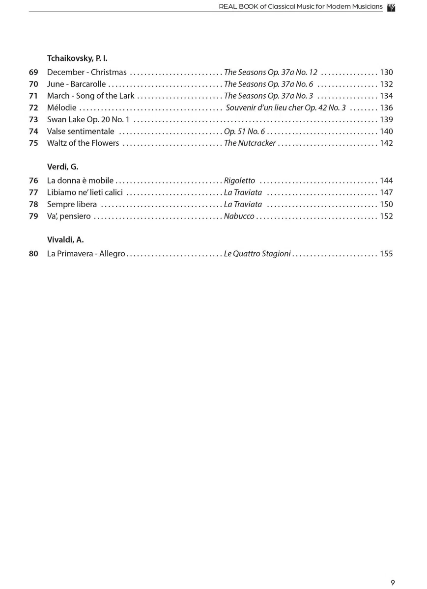 Real book of classical music for modern musicians. Ediz. italiana e inglese
