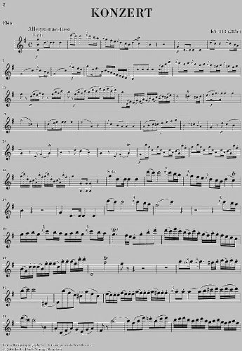 MOZART W.A. - CONCERTO PER FLUTE AND ORCHESTRA G MAJOR KV 313 - Note classiche