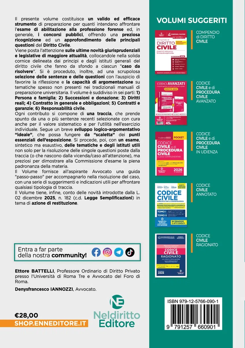 Ultimissimi casi di diritto civile per la prova orale dell'esame di avvocato 2025-2026 con tracce e casi svolti. Nuova ediz.