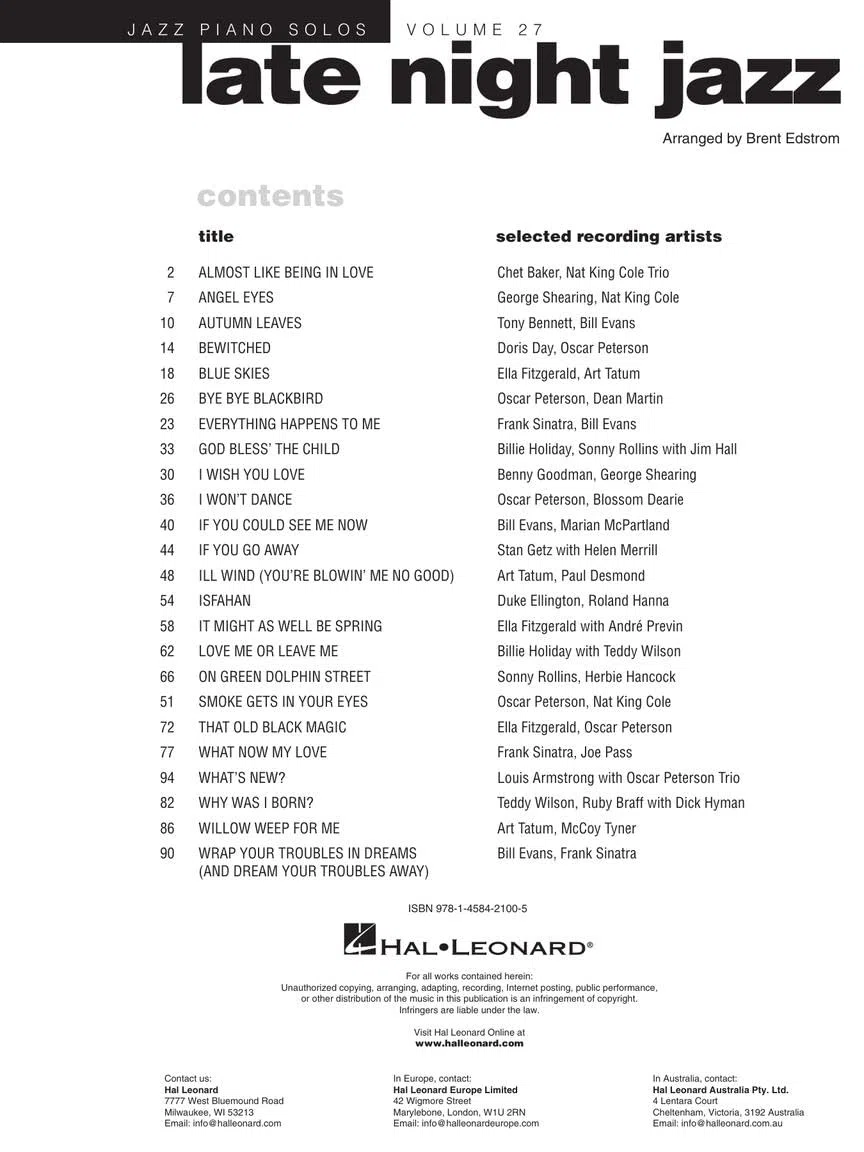 Late Night Jazz: Late Night Jazz [Lingua inglese]
