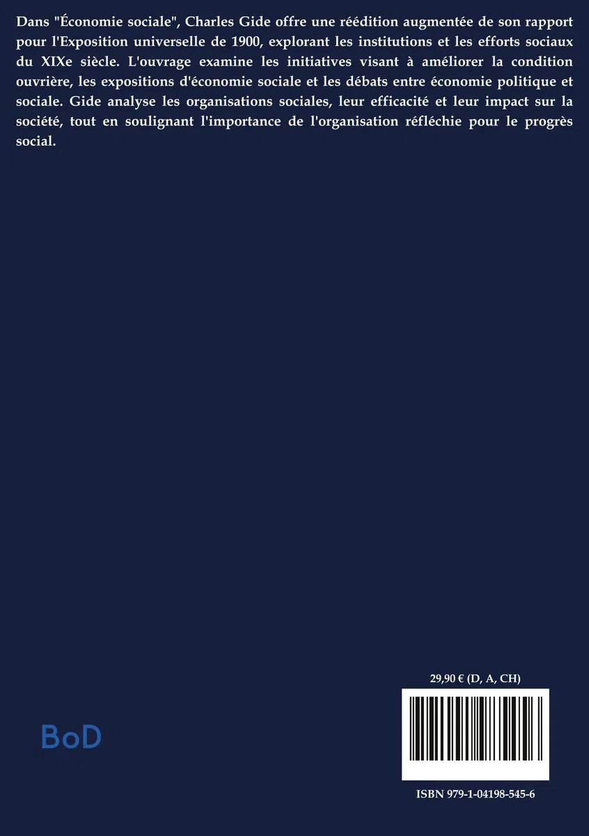 Économie sociale: Une analyse des institutions et des efforts sociaux au XIXe siècle offrant un aperçu des initiatives visant à améliorer la condition du peuple et à promouvoir la justice sociale