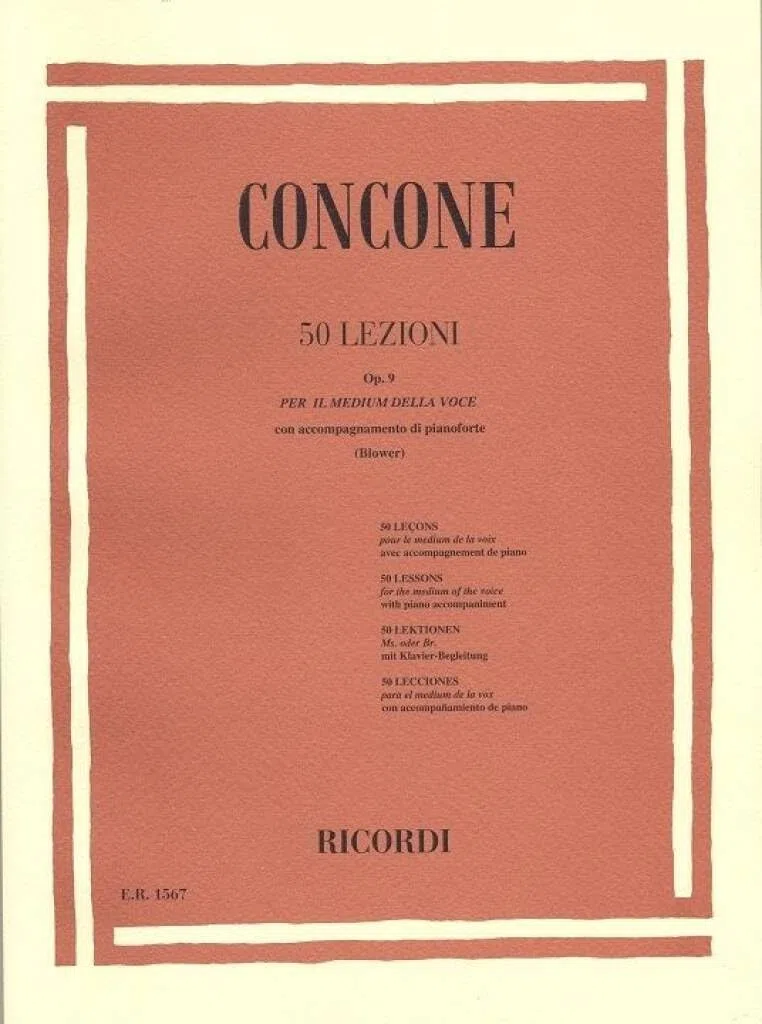 Concone 50 Lezioni di Canto Op. 9 | Voce Medium con Accompagnamento Pianoforte | Metodo Didattico per Cantanti | Esercizi Vocali e Lezioni di Canto | Libro di Musica per Studenti e Insegnanti