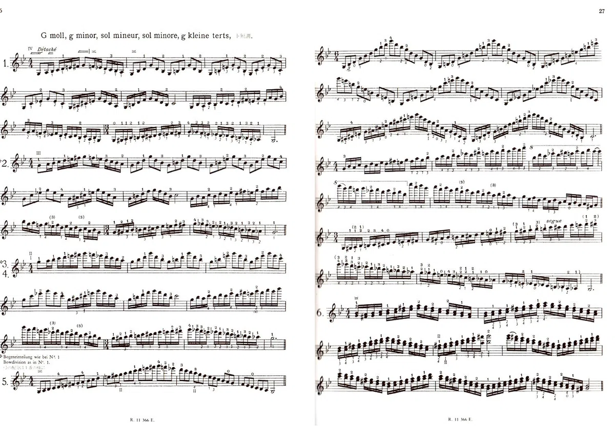 Carl Fleisch - The Scales System - Scales Exercises Through All Major and Mollton Types - Students for Violin - with Colourful Heart-Shaped Note Clip