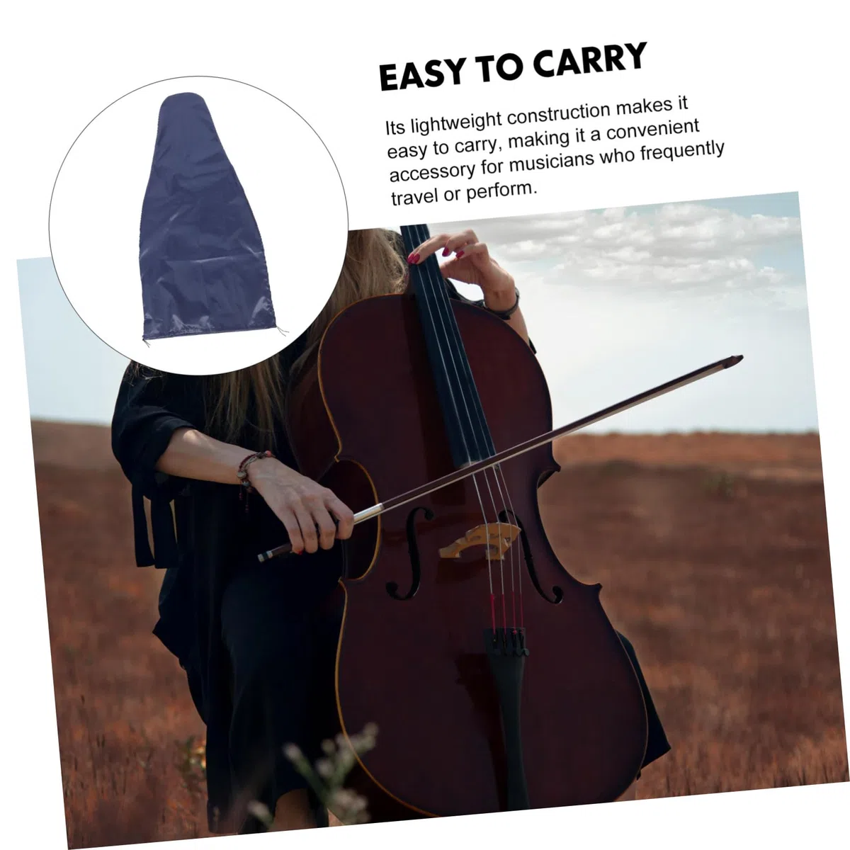 YARNOW Copertura da e per Antipolvere Blu Elegante Violoncello Facile Trasportare, Protezione Multifunzionale per Performance e Viaggio
