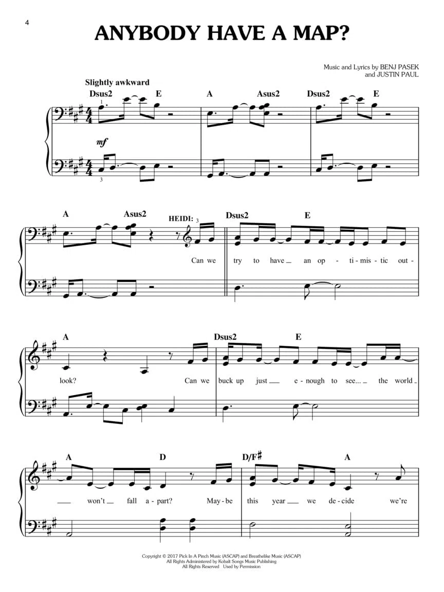 Dear Evan Hansen - Easy Piano Selections.