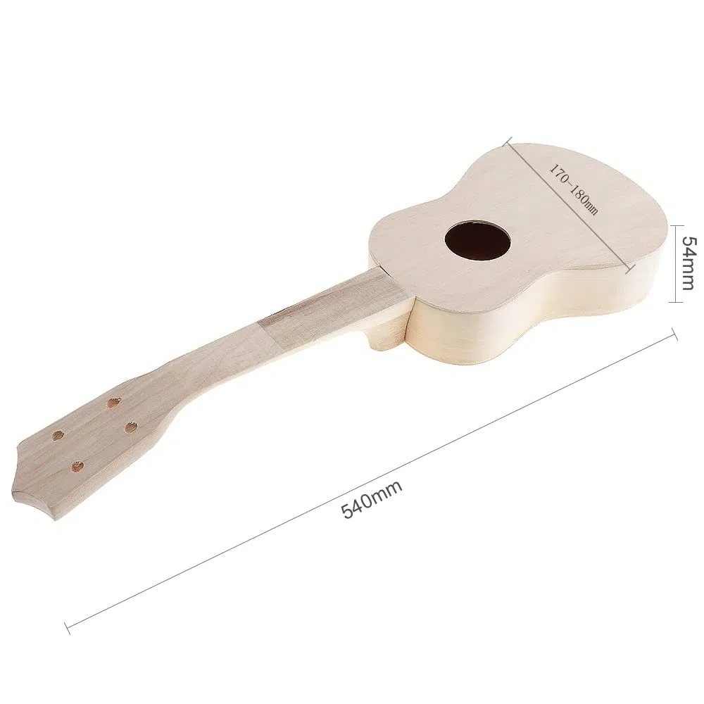 Ukulele soprano hawaiano in kit di montaggio fai da te da 53,3 cm con strumenti di montaggio per amici, famiglia, dilettanti