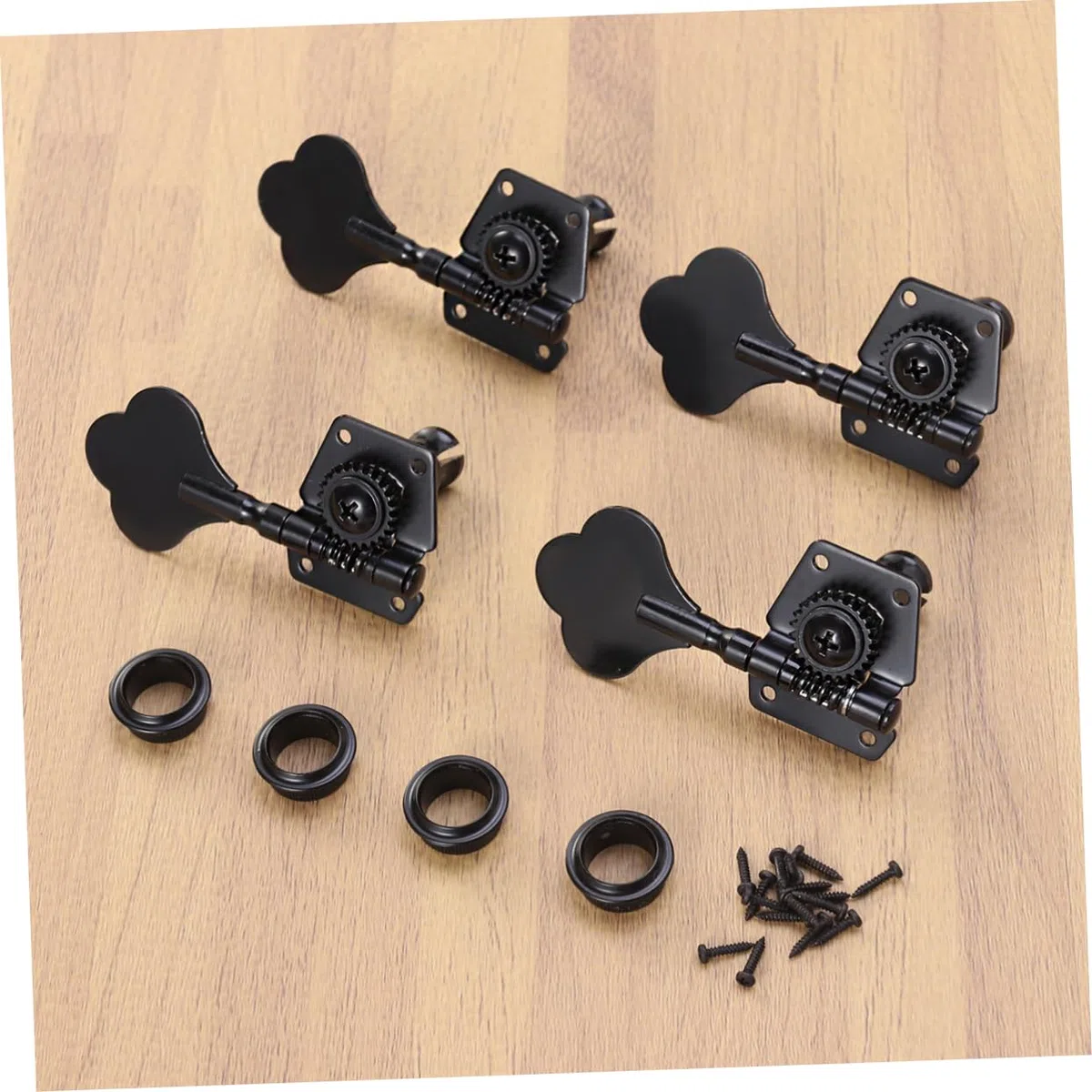 Piroli per Basso Elettrico 4 Pezzi Meccaniche Aperte Nero Accessori per Chitarra e Basso Accordatori per Strumenti Musicali