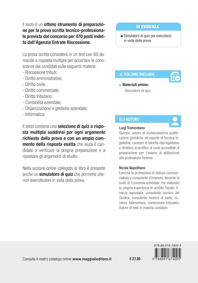 Concorso Agenzia delle entrate riscossione 470 posti - Prova scritta QUIZ COMMENTATI