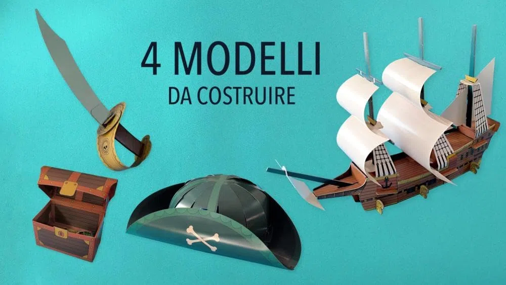 Temibili pirati. Scopri l'età dell'oro dei pirati con quattro modelli da costruire. Tesori di carta. Ediz. a colori. Con 4 modelli da costruire