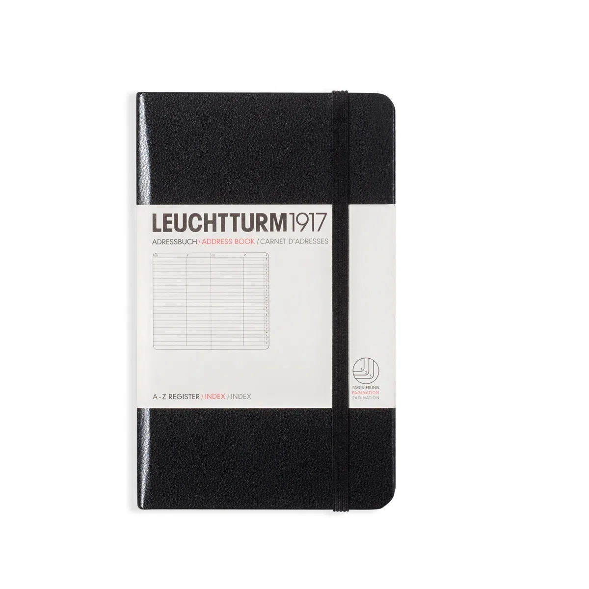 LEUCHTTURM1917 316927 Rubrica tascabile A6, copertina rigida, nero
