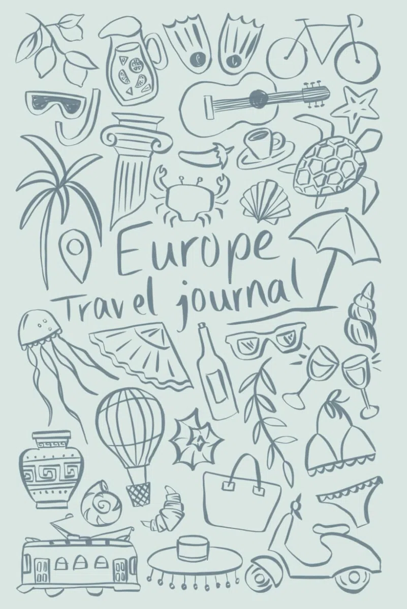 Europe Travel Journal: Small Blue Cover