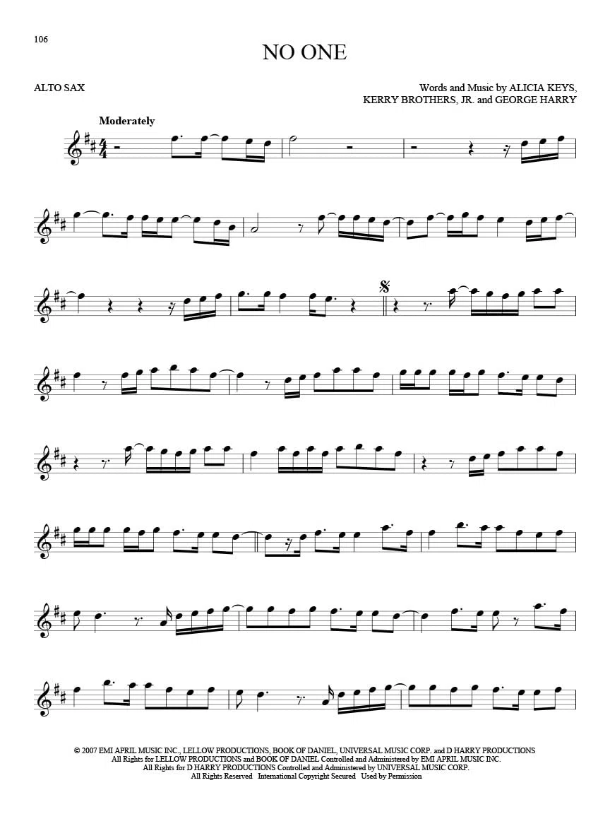 101 Hit Songs: Alto Sax
