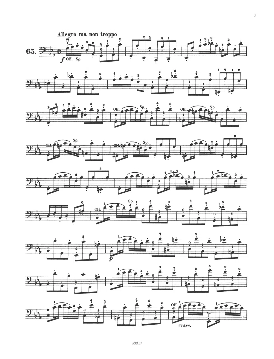 113 Exercises for Violoncello: Nos. 63-85 (3)