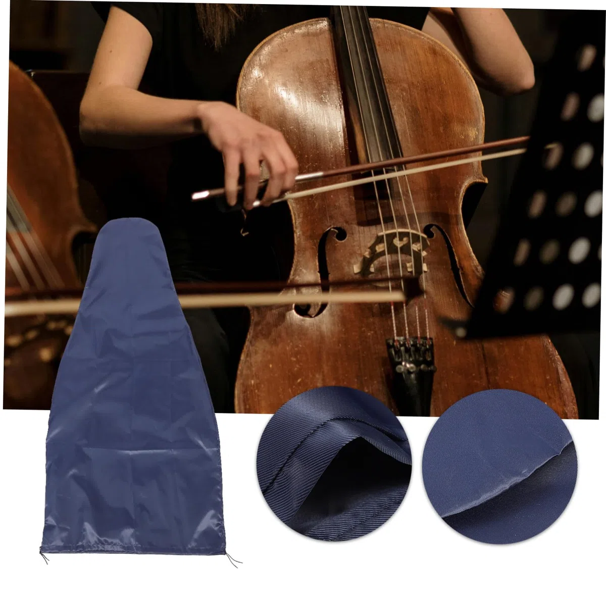 YARNOW Copertura da e per Antipolvere Blu Elegante Violoncello Facile Trasportare, Protezione Multifunzionale per Performance e Viaggio