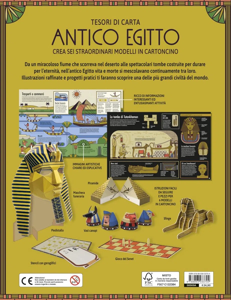 Antico Egitto. Scopri la terra dei faraoni con sei modelli tutti da costruire. Tesori di carta. Ediz. a colori. Con 6 modelli da costruire
