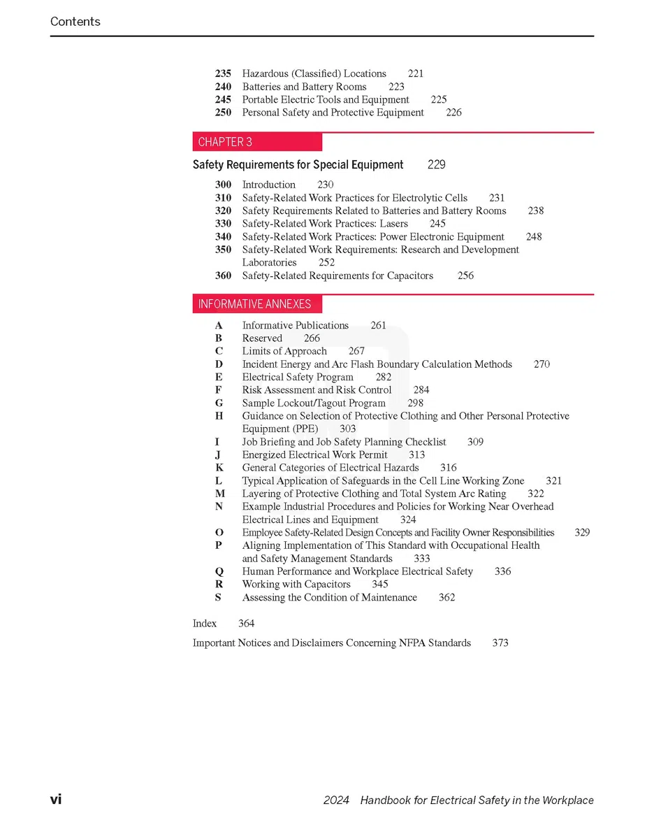 NFPA 70E, Manuale per la sicurezza elettrica sul posto di lavoro, Edizione 2024