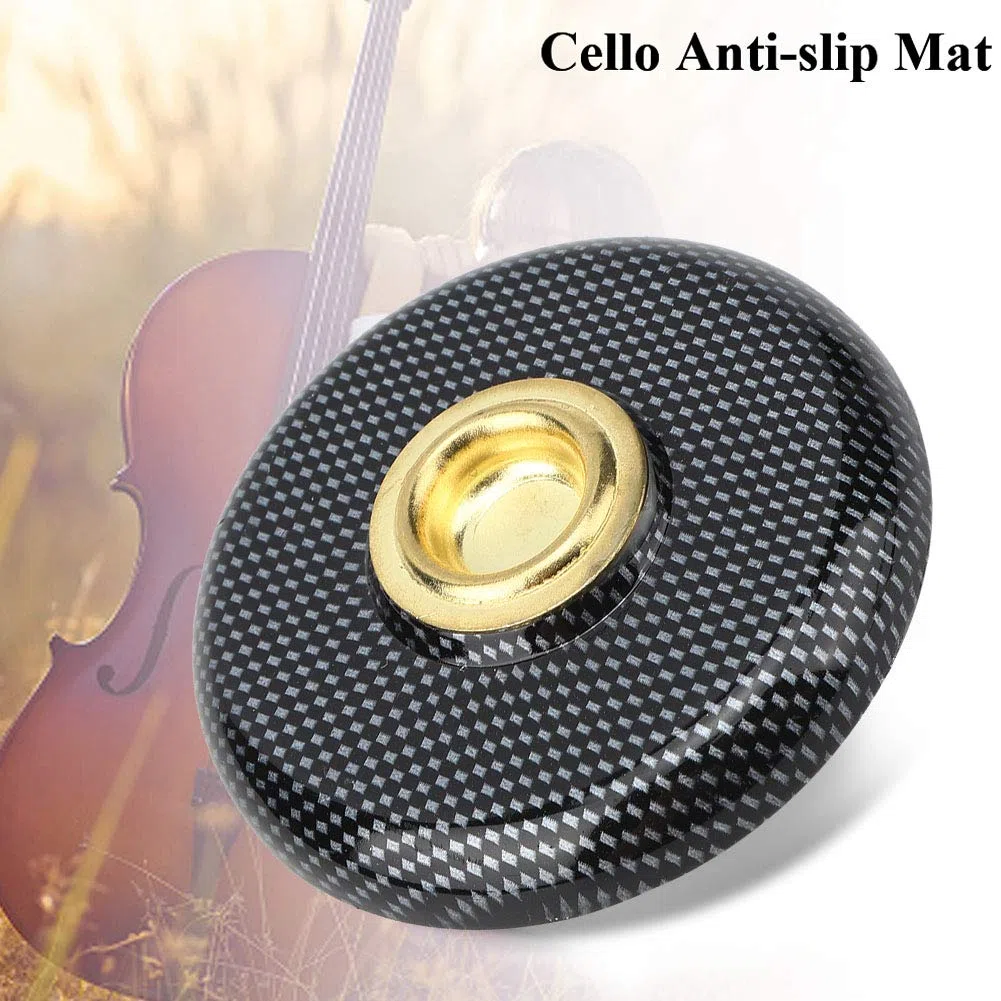 Perno per Tappetino per Violoncello Supporto per Puntale Nero Foro per Tappetino Antiscivolo per Violoncello Supporto per Tappetino in Metallo in Plastica Protezione per Pavimento (Nero)
