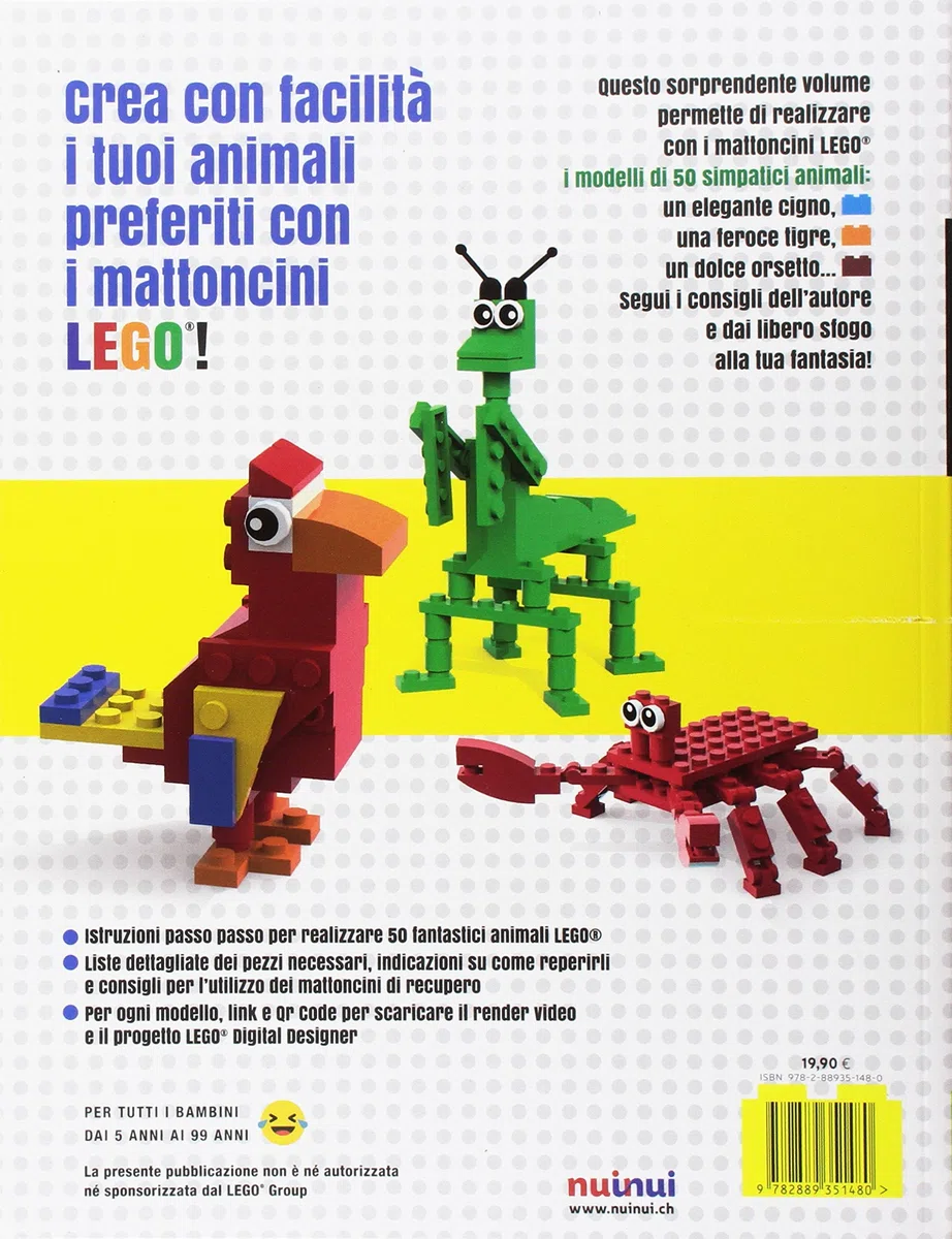 Lo zoo Lego. 50 modelli di animali facili e per bambini. Ediz. a colori