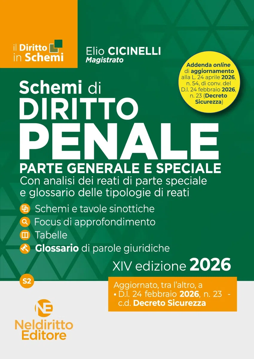 Schemi di Diritto Penale 2026. Parte generale e speciale