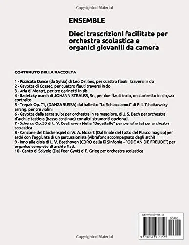 ENSEMBLE: Dieci trascrizioni facilitate per orchestra scolastica e organici giovanili da camera