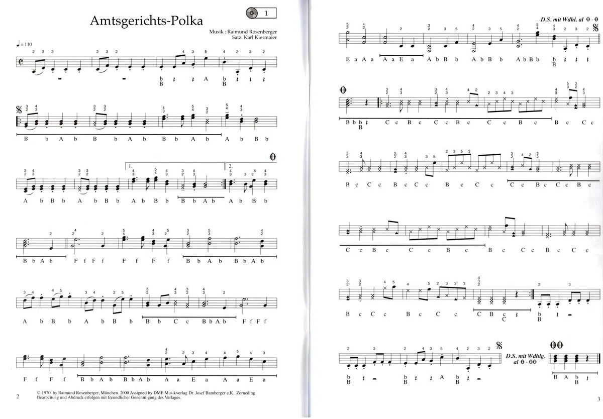 blasmusik Erfolge – 20 popolare titolo AUS Dem Gamma blasmusik arrangiati, di Karl kier Maier per steirische Armonica – con CD, manico Schrift Tabelle e colorata herzfoermiger Note KLAMMER