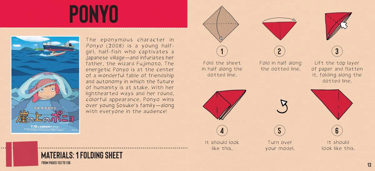 Studio Ghibli Origami: Create Totoro, Ponyo, Jiji, Calcifer, Turnip Head, No-face, and More!