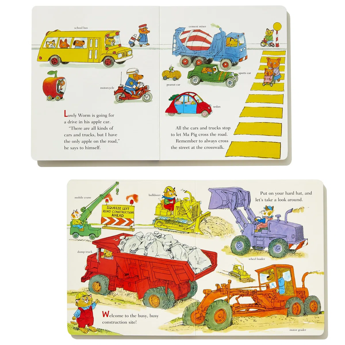 Richard Scarry's Busy Busy Boxed Set: Busy Busy Airport; Busy Busy Cars and Trucks; Busy Busy Construction Site; Busy Busy Farm