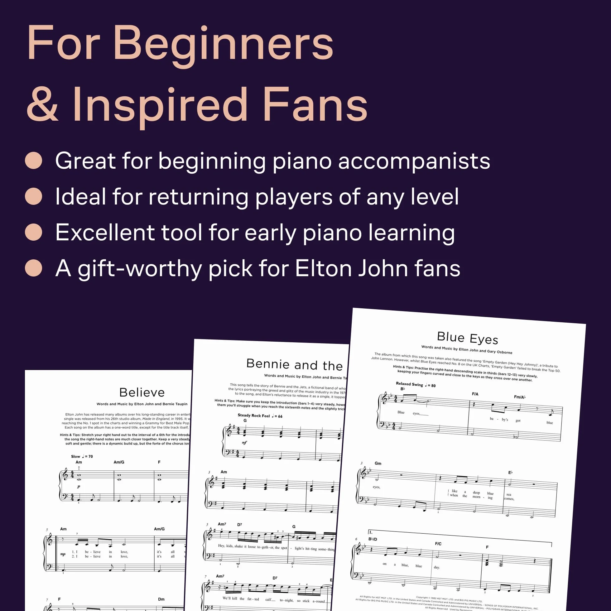 REALLY EASY Piano: 40 Elton John Songs: Piano Songbook (ENGLISH EDITION)