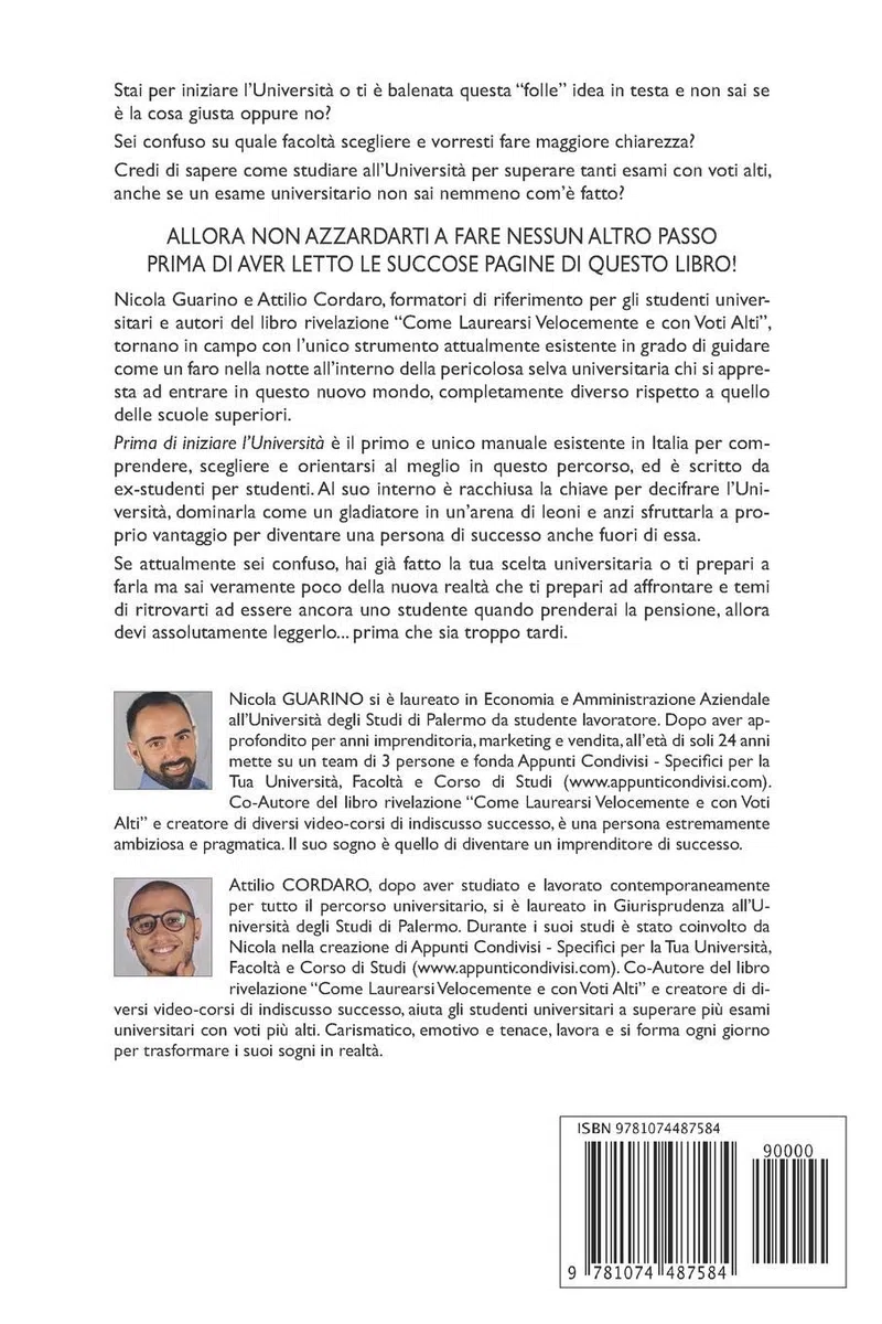 Prima Di Iniziare l'Università: Tutto quello che devi sapere per evitare i gravissimi errori che il 99% degli studenti commette fin dai primi mesi e ... alti - Guida di orientamento universitario
