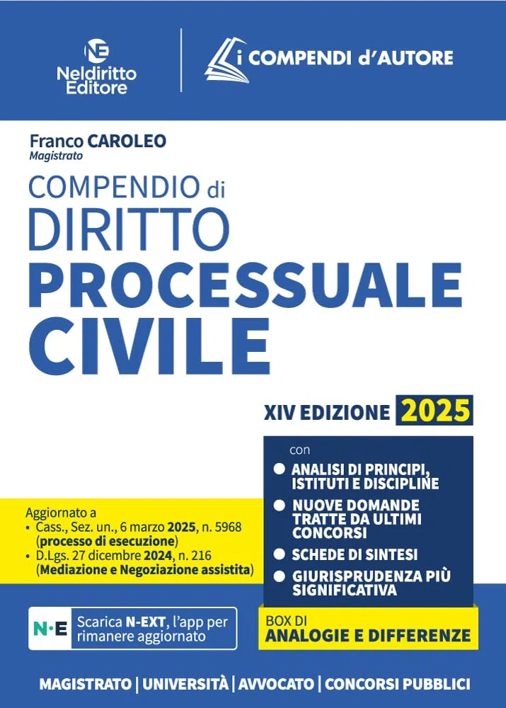 Compendio di procedura civile 2025, aggiornato al I e al II Correttivo Cartabia in tema di mediazione e negoziazione assistita