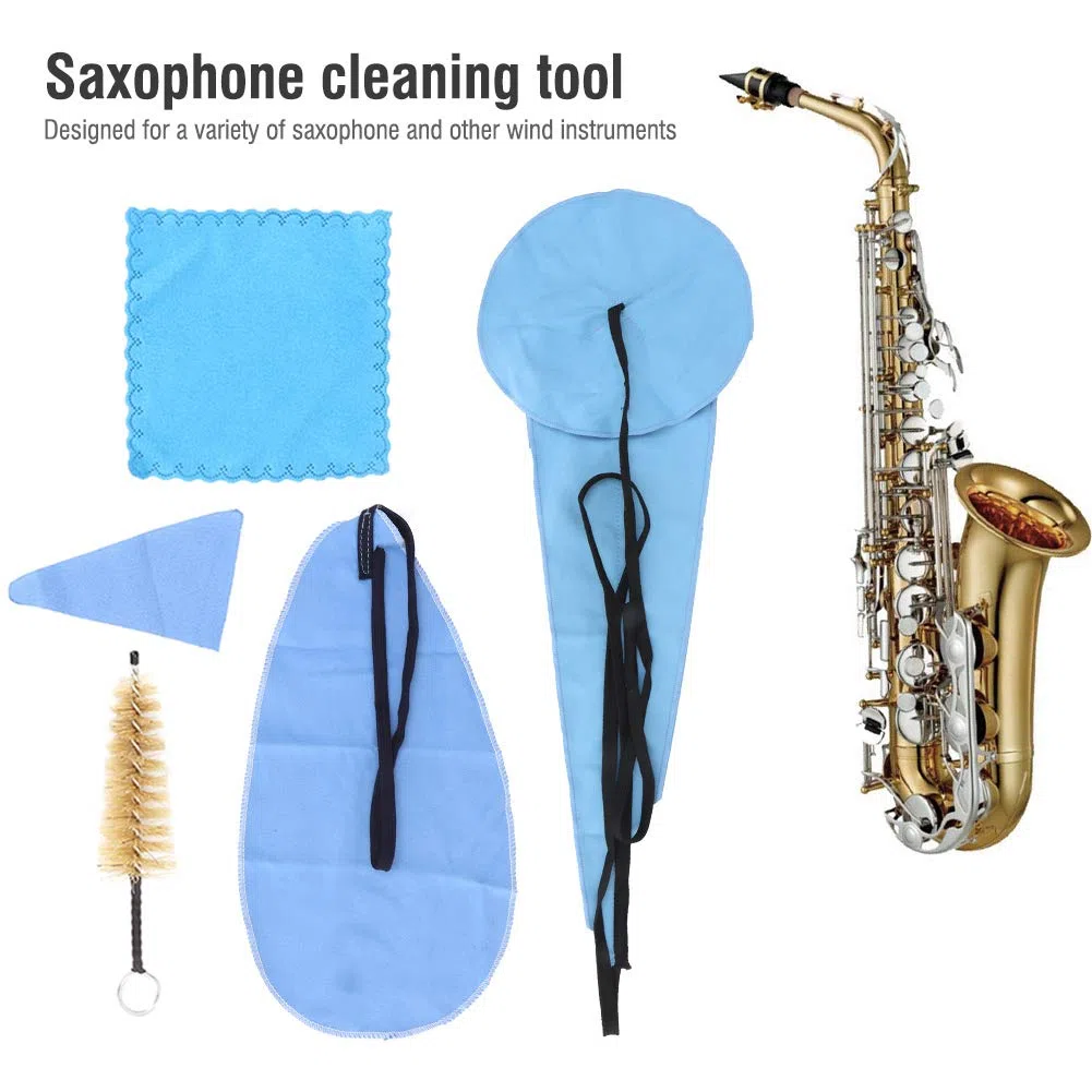 5 Pezzi Kit di Pulizia per Sassofono, Kit di Panno per Pulizia per Sassofono, Tampone di per Sax Tenore Soprano Contralto per Strumenti a Fiato