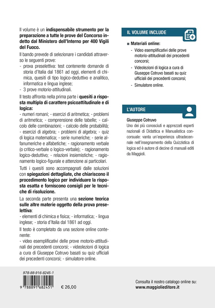 Concorso Vigili del Fuoco - 400 posti. Manuale completo per tutte le prove