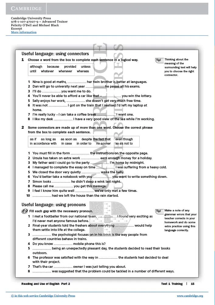 Advanced Trainer Six Practice Tests with Answers [Lingua inglese]
