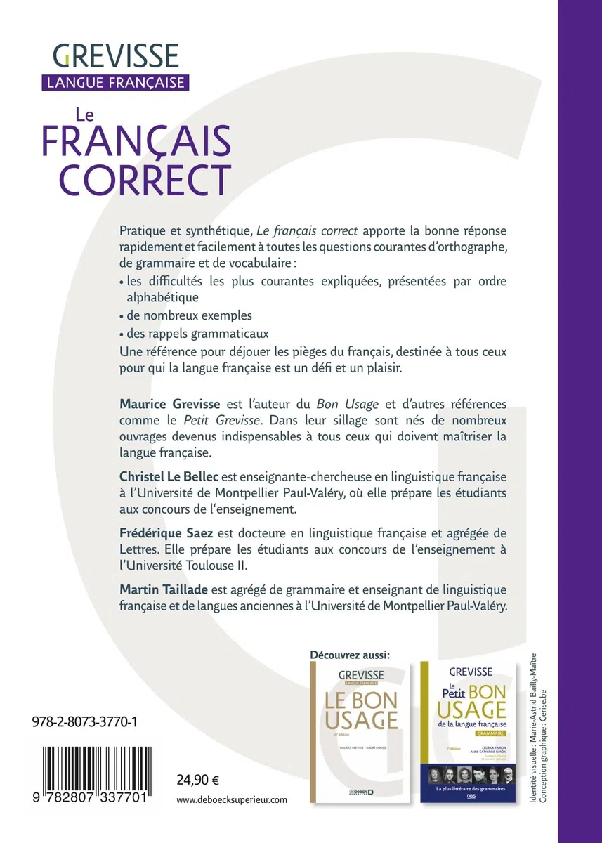 Le français correct: Guide pratique des difficultés