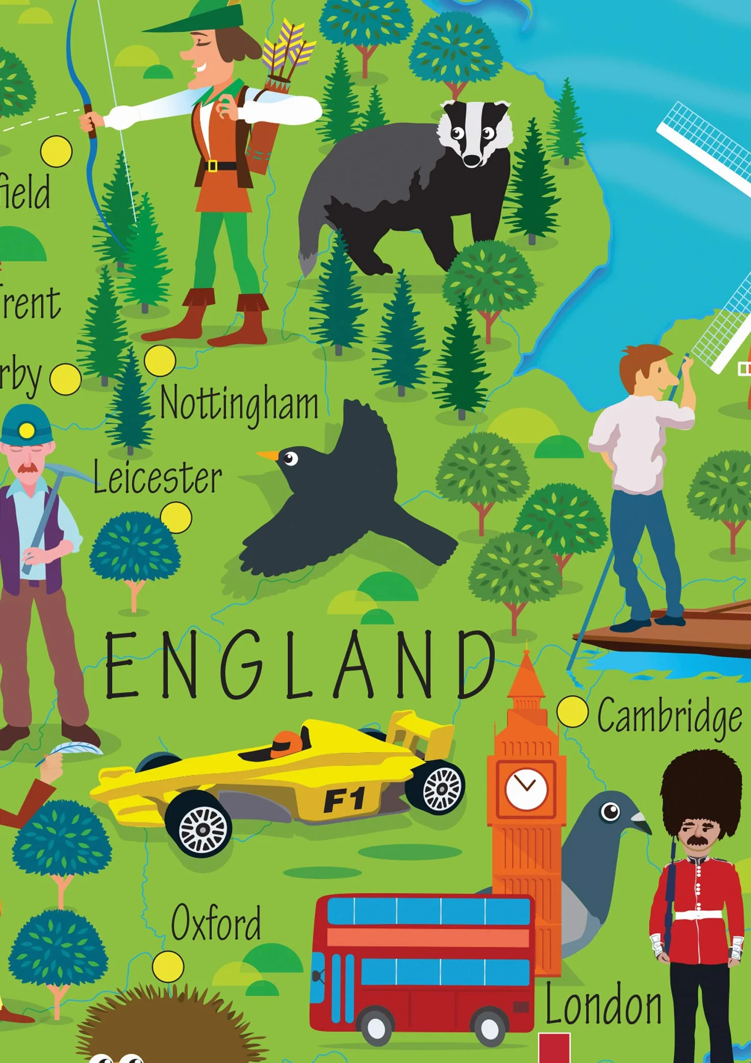 Children’s Wall Map of the United Kingdom and Ireland [Lingua Inglese]