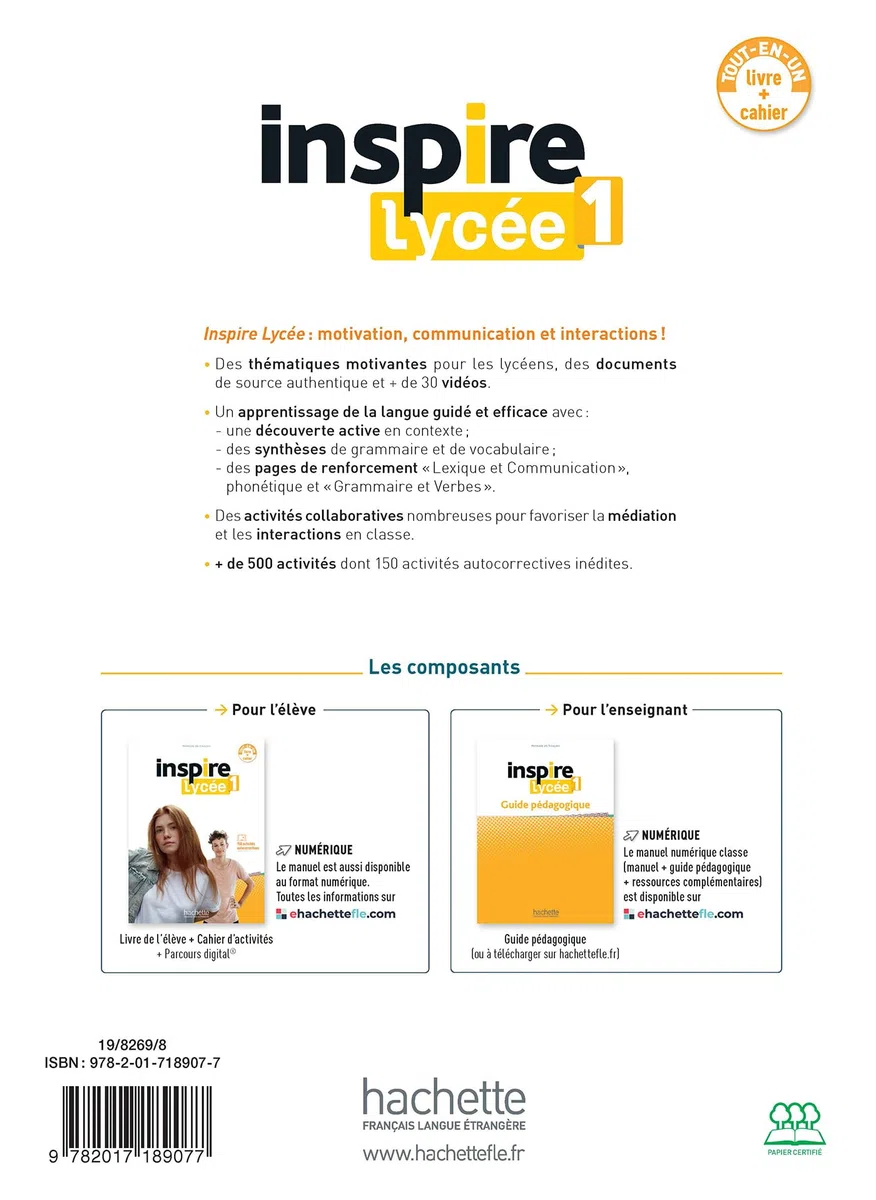 Inspire Lycee: Livre de l'eleve + cahier d'activites A1 + Parcours digit
