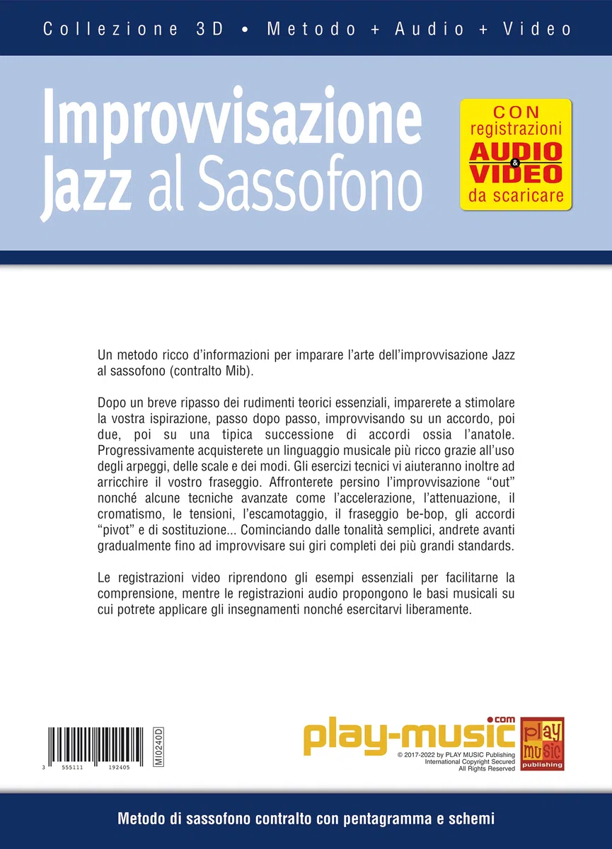Improvvisazione jazz al sassofono in 3D