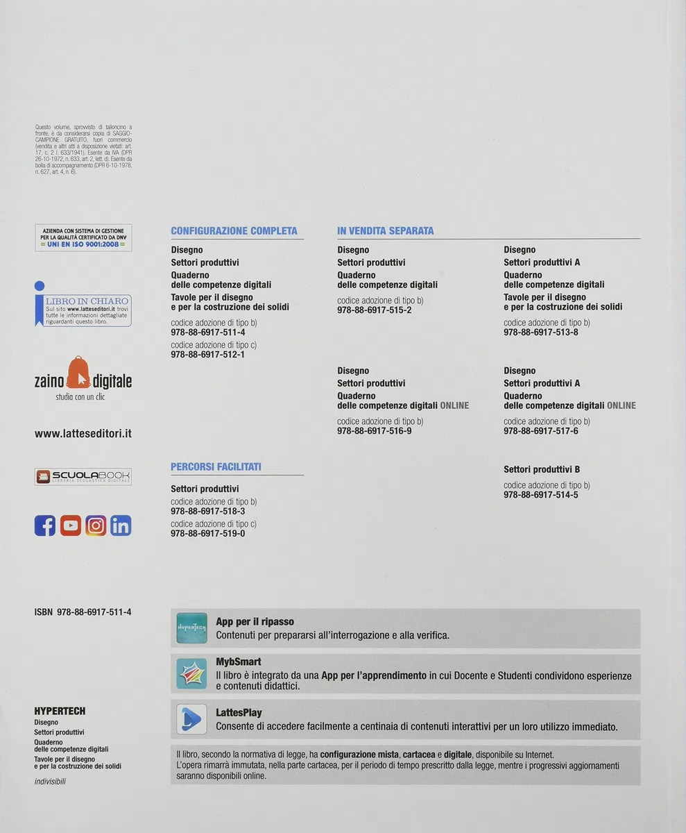 Hypertech. Disegno e Settori produttivi. Con Quaderno delle competenze digitali e Tavole per il disegno e per la costruzione dei solidi. Per la Scuola media. Con espansione online
