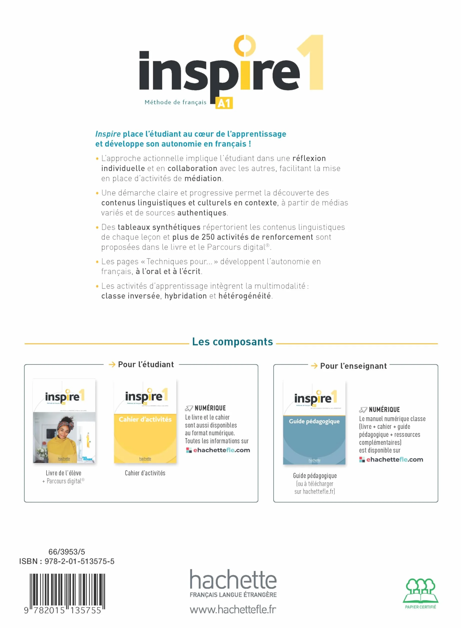 Inspire 1: Libro dello studente + audio/video + corso digitale: Metodo FLE: Vol. 1