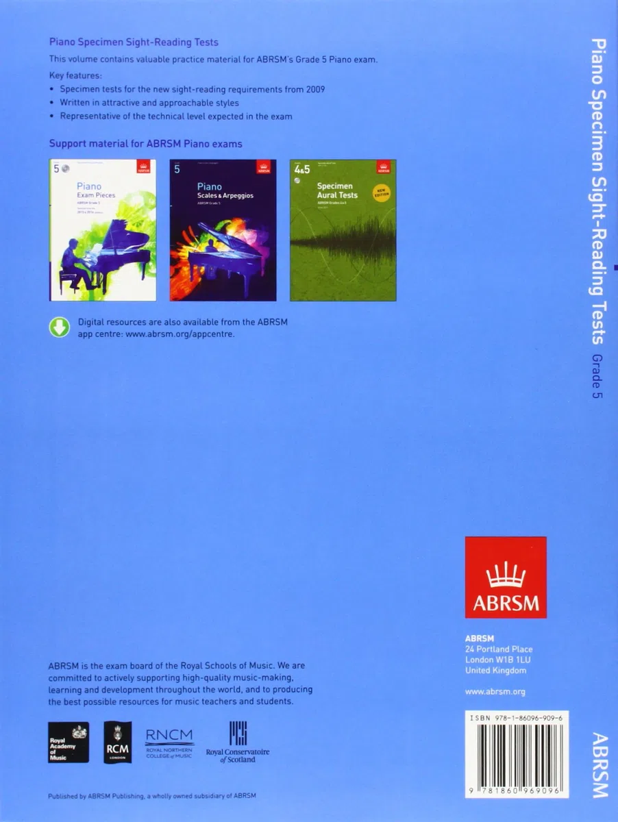 Piano Specimen Sight-Reading Tests, Grade 5