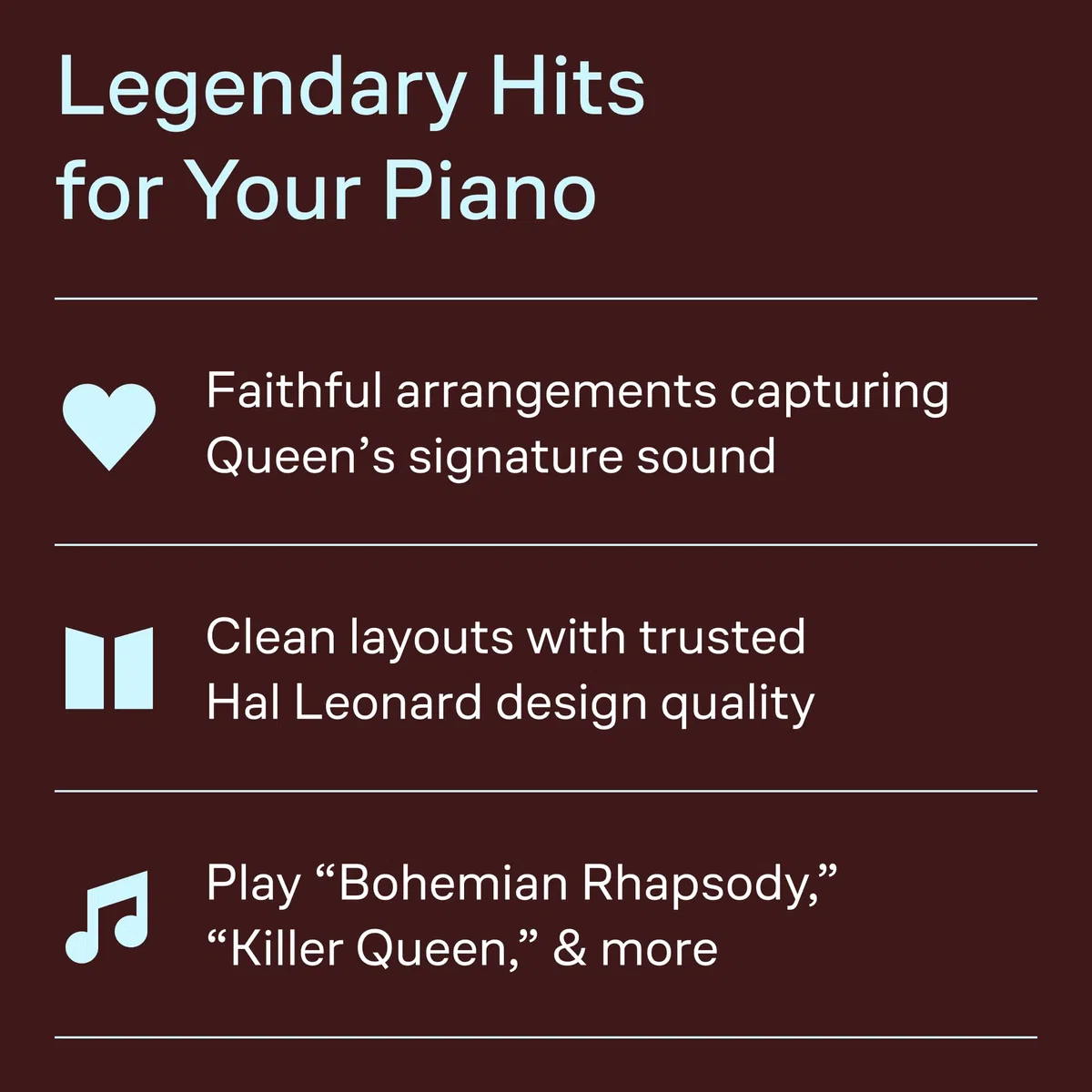 Queen - Piano Solo Collection spartiti per pianoforte solo | 14 grandi successi dei Queen arrangiati per piano, tra cui Bohemian Rhapsody, Don't Stop Me Now e We Are the Champions