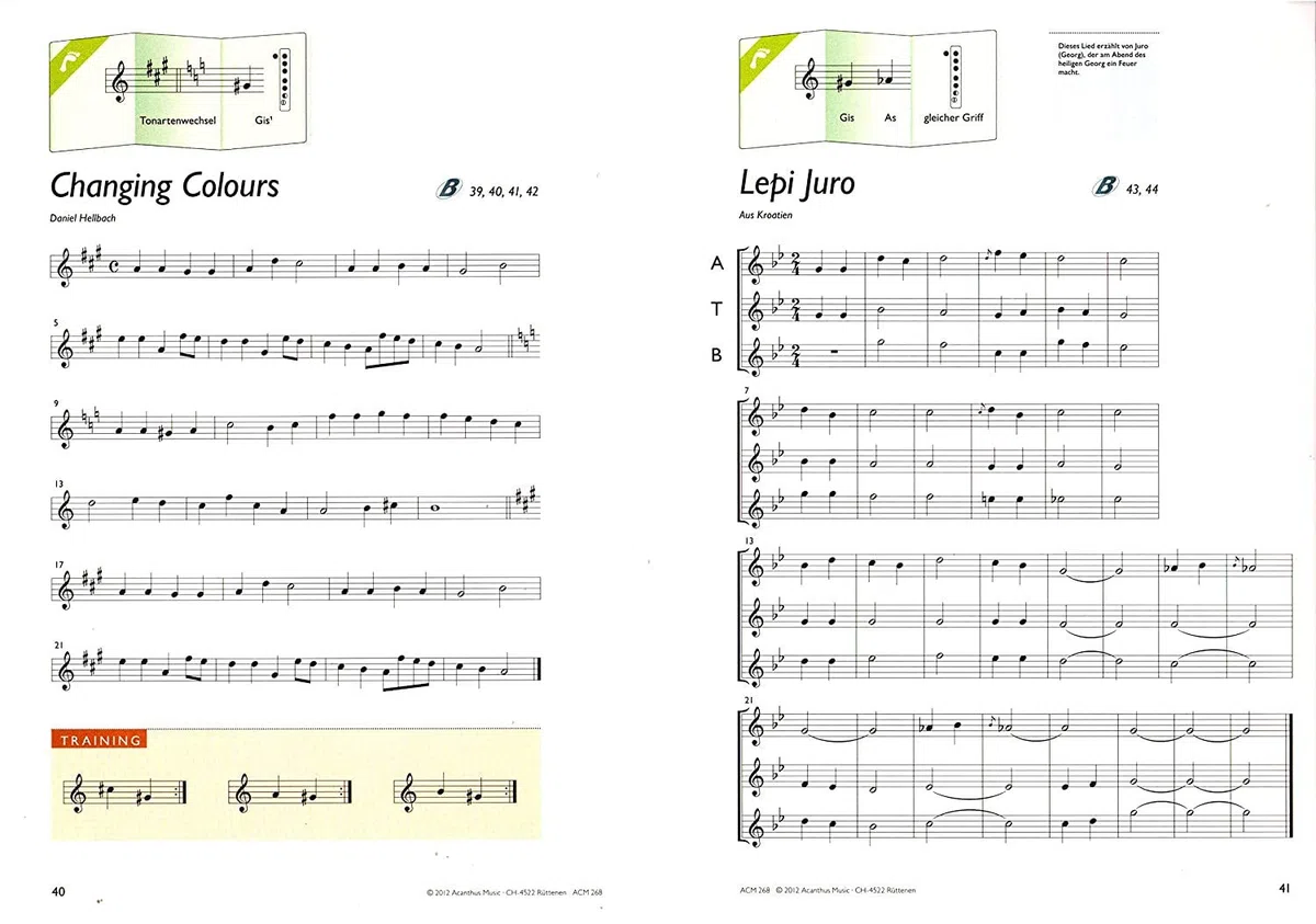 Flûte à bec Voyage Bande 3 – lehrgang pour flûte à bec alto avec 4 CD, coloré Cœur Note Pince et poignée Table – pour enfants à partir de 10 ans