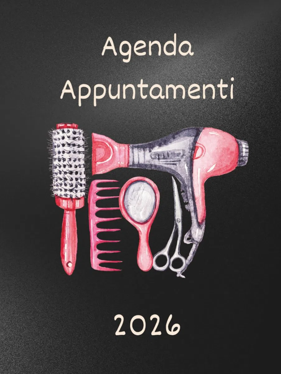 Agenda appuntamenti 2026: Parrucchieri 2026 giornaliera | Un giorno per pagina, 4 Colonne | 12 mesi italiano da gennaio a dicembre 2026 Intervalli di 30 minuti A4.