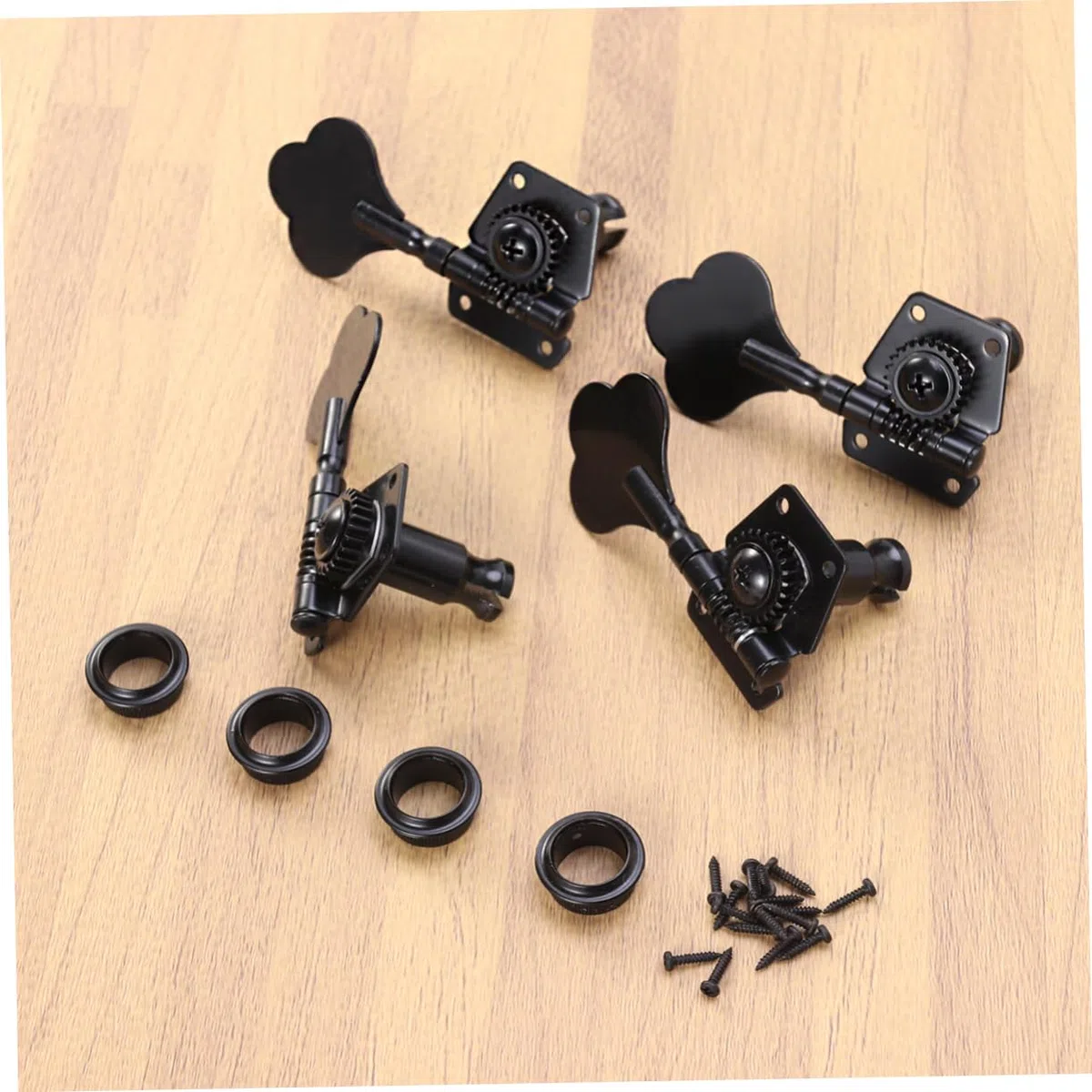 Piroli per Basso Elettrico 4 Pezzi Meccaniche Aperte Nero Accessori per Chitarra e Basso Accordatori per Strumenti Musicali